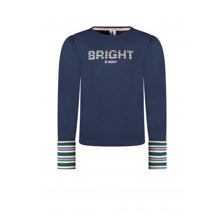Prévente - B.Bright - T-shirt marineavec poignets côtelés