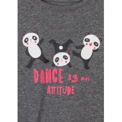 Prévente - Panda Go - T-shirt gris foncé chiné