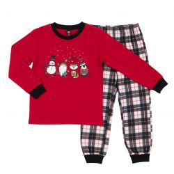 Pyjama familial enfant rouge