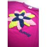 B.Belle - T-shirt festival fuschia avec appliqué fleur