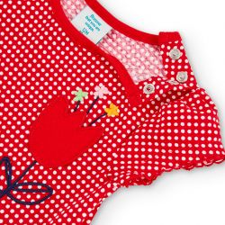 Prévente - Boboli - Robe rouge petits pois "Viva La Vida"