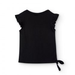 Prévente - Boboli - T-shirt noir "Botanical retro"