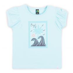 Prévente - Nanö - T-shirt turquoise "Vacances à la plage"