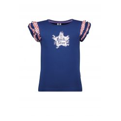 B.Nosy - T-shirt lake blue avec frisons imprimés "B.A Star"