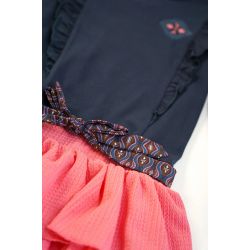 B.Victorious - Robe marine avec jupe imprimée