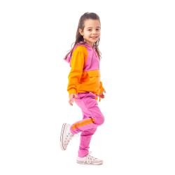 Prévente - Instants De Vacances - Pantalon de jogging rose avec bande latérale orange