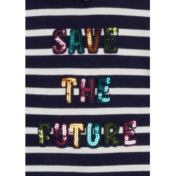Prévente - Save The Future - Sweatshirt en coton français rayé marine clair