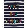 Prévente - Save The Future - Sweatshirt en coton français rayé marine clair