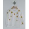 Basic - t-shirt écru avec étoiles or