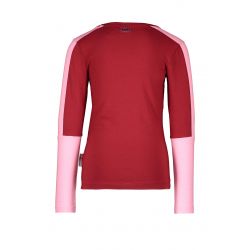 Prévente - B.Trendy - T-shirt rouge rio à manches raglan sorbet