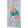 Folk Swag - T-shirt gris foncé chiné avec sac à dos en paillettes