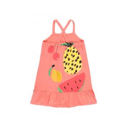 Prévente - Summer Fruits - Robe à bretelles corail