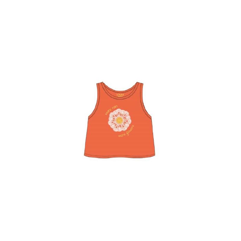 Prévente - Colorful Day - Camisole orange avec fleur