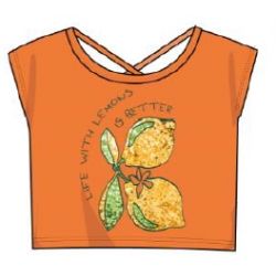 Prévente - T-shirt orange citrons en paillettes