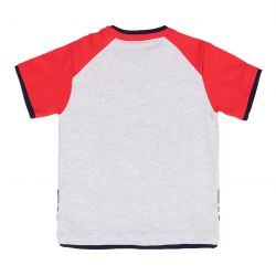 Prévente - Lâcher Prise - T-shirt gris à manches raglan rouges