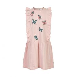Prévente - Minymo - Robe rose smoke avec papillons