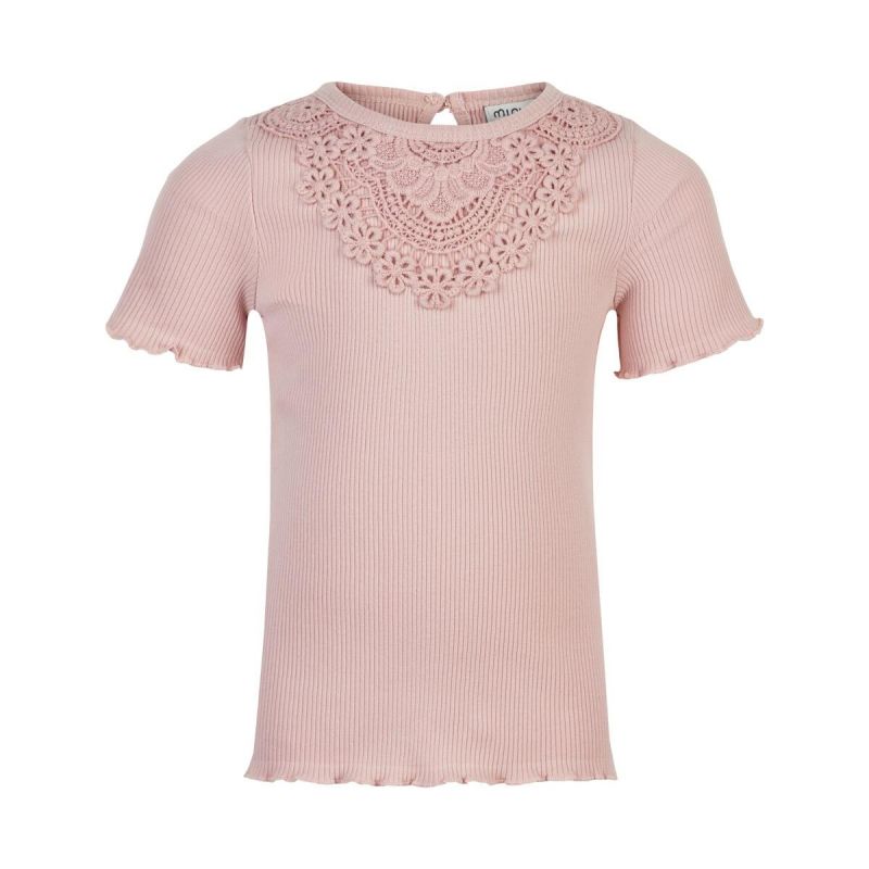 Prévente - Minymo - T-shirt en jersey côtelé rose smoke