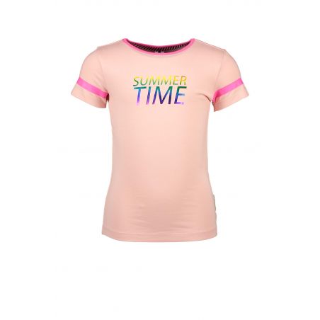 Prévente - B.Sunny - T-shirt  rose imprimé arc-en-ciel