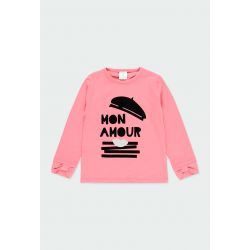 Prévente - Rive gauche - T-shirt rose "mon amour"