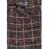 Prévente - Lady Bow - Pantalon à carreaux gris et rose effet laine
