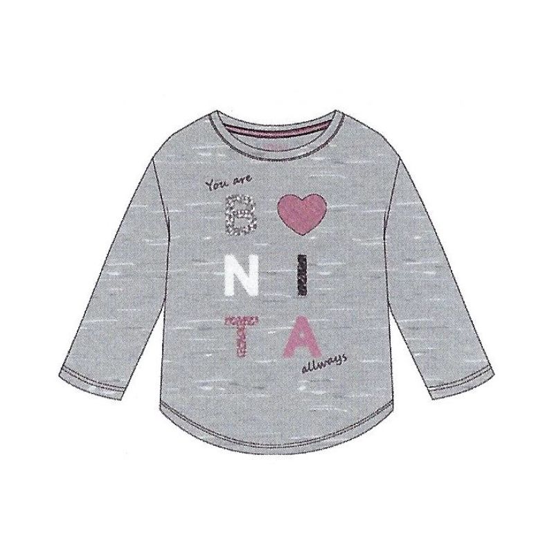 Prévente - Polar Pink - T-shirt gris moyen chiné effet tricot