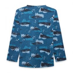 Prévente - Northern Whales - T-shirt bleu imprimé baleine