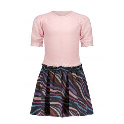Prévente - B.Forever - Robe soft pink avec jupe imprimée