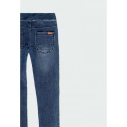 Prévente - Boboli Essentiel - Jeans stretch bleu avec bandes latérales en paillettes